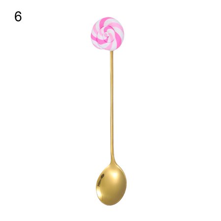 

Meizhencang Delicate Fork Durable Stainless Steel Corrosion Resistant Anti-rust Lollipops Shape Scoop Spoon for Daily Use