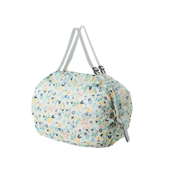 Yuarrent Bolsas de almacenamiento plegables para viaje, bolsa de compras ligera inteligente para viaje, bolso de playa Almacenamiento y organización del hogar flor azul