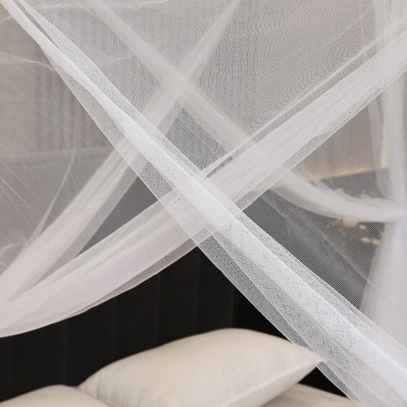 Bed Canopy for Full Queen King Size Bed, Canopy Bed Curtains Elegant Mosquito Net, Mosquito Netting for Camping Patio Indoor Outdoor Bug Net, Sky blue