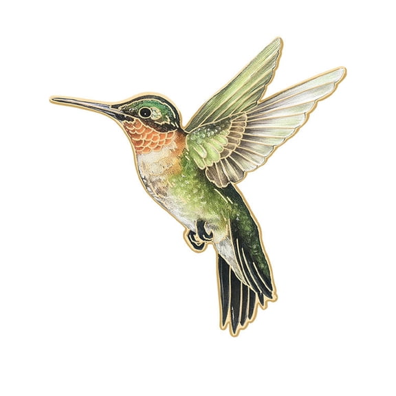 Misright Exquisite Hummingbird Shaped Brooch Pin Metal Enameled Badge Pin Decorative Ornament For Handbags Hats