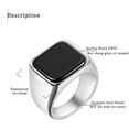 thumbnail image 2 of ORUYROP Solid Stainless Steel Mens Signet Ring Setting with Black Onyx / Turquoise Classic Band Rings Gift Size 7-13, 2 of 7