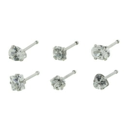 Body Jewelry Women s 16G Surgical Steel Crystal Nose Studs and Hoops in Mixed Colors 6 Pack Walmart