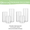 thumbnail image 5 of Glasseam Glass Cylinder Vase in Bulk for Wedding Centerpieces 3.3" Dia x（5.5"+7.5"+9.5")Tall Clear Hurricane Floating Candle Vases Set of 6, 5 of 9