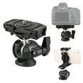 thumbnail image 1 of Camera Tripod Mount 360° Rotatable Ballhead 1/4 Inch Screw Integrated Phone Holder Phone Tripod Mount Adapter with Cold Shoe for Vlog Photography Video Recording, 1 of 7