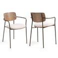 thumbnail image 2 of Aurele Light Brown Faux Leather Armless Accent Chair with Black Metal Legs, 2 of 2