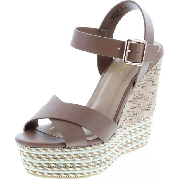 Bamboo - BAMBOO Choice-47 Womens Fabric Lace Wedge Platform Sandals ...