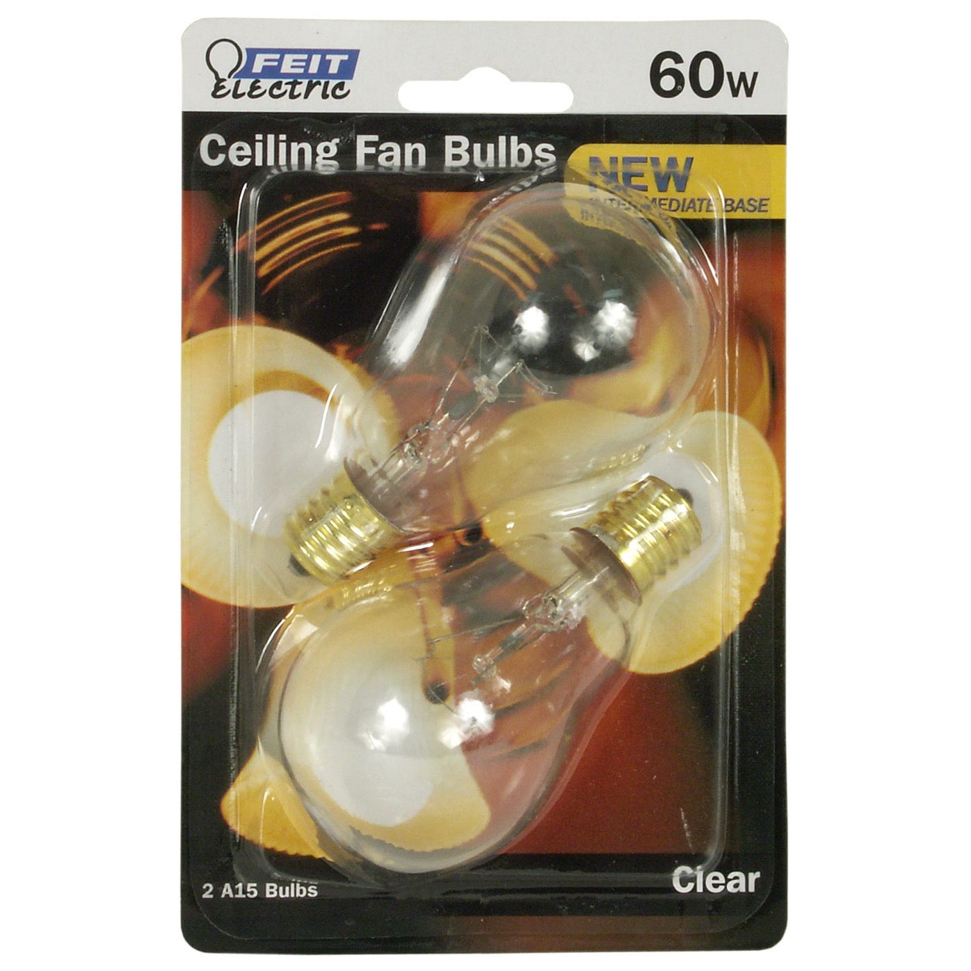 Feit Electric BP60A15N/CL/CF 60 Watt Clear Ceiling Fan Light Bulb 2