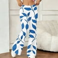 thumbnail image 5 of Rutainlusire Women's Trendy Comfy Leaf Print High Waisted Flared Wide Leg Pants Women's Fashion Casual Loose Unstructured Print Flare Pants For Sports Fitness Yoga Wide Leg Long Trousers, 5 of 5