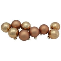 Northlight 2-Finish Glass Ball Christmas Ornaments - 2.5" (65mm) - Gold and Bronze - 9ct