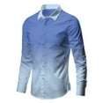 thumbnail image 5 of GrmtClth Button Down Shirt Men Long Sleeve Regular Fit Dress Shirt Business Soft Gradient color Formal Shirt Blue M, 5 of 5