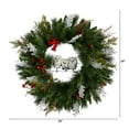 thumbnail image 2 of Nearly Natural 24" Holiday Winter Owl Family Pinecone Berry Christmas Wreath, 2 of 4