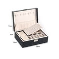 thumbnail image 2 of RUseeN Velvet Jewelry Boxes for Women Girls, Jewelry Box Organizer Lockable 2 Layer Travel Case, Earrings Storage with Removable Tray for Women, Men (Black), 2 of 7