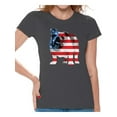 thumbnail image 1 of Awkward Styles Women's USA Flag Bulldog American Patriotic Graphic T-shirt Tops 4th Of July Gifts, 1 of 4