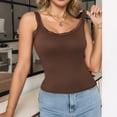 thumbnail image 6 of Workout Tops for Women Tank Tops with In Bras Lace Spaghetti Strap Camisole Casual Padded Sleeveless Ribbed Shirts, 6 of 6