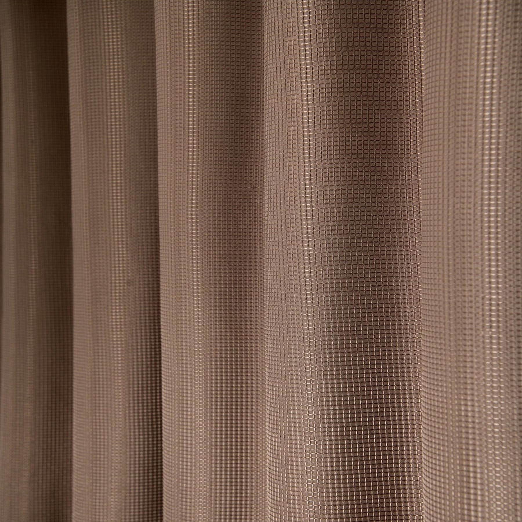 Dainty Home Waffle Weave Textured Fabric Shower Curtain, 70” x 72", Mocha