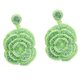 thumbnail image 5 of Cuelga Los Pendientes Rose Flower Design Beads Exquisitos Para Mujeres Niñas Joyería Verde Yinane Dangle Earrings for Women Girl, 5 of 8