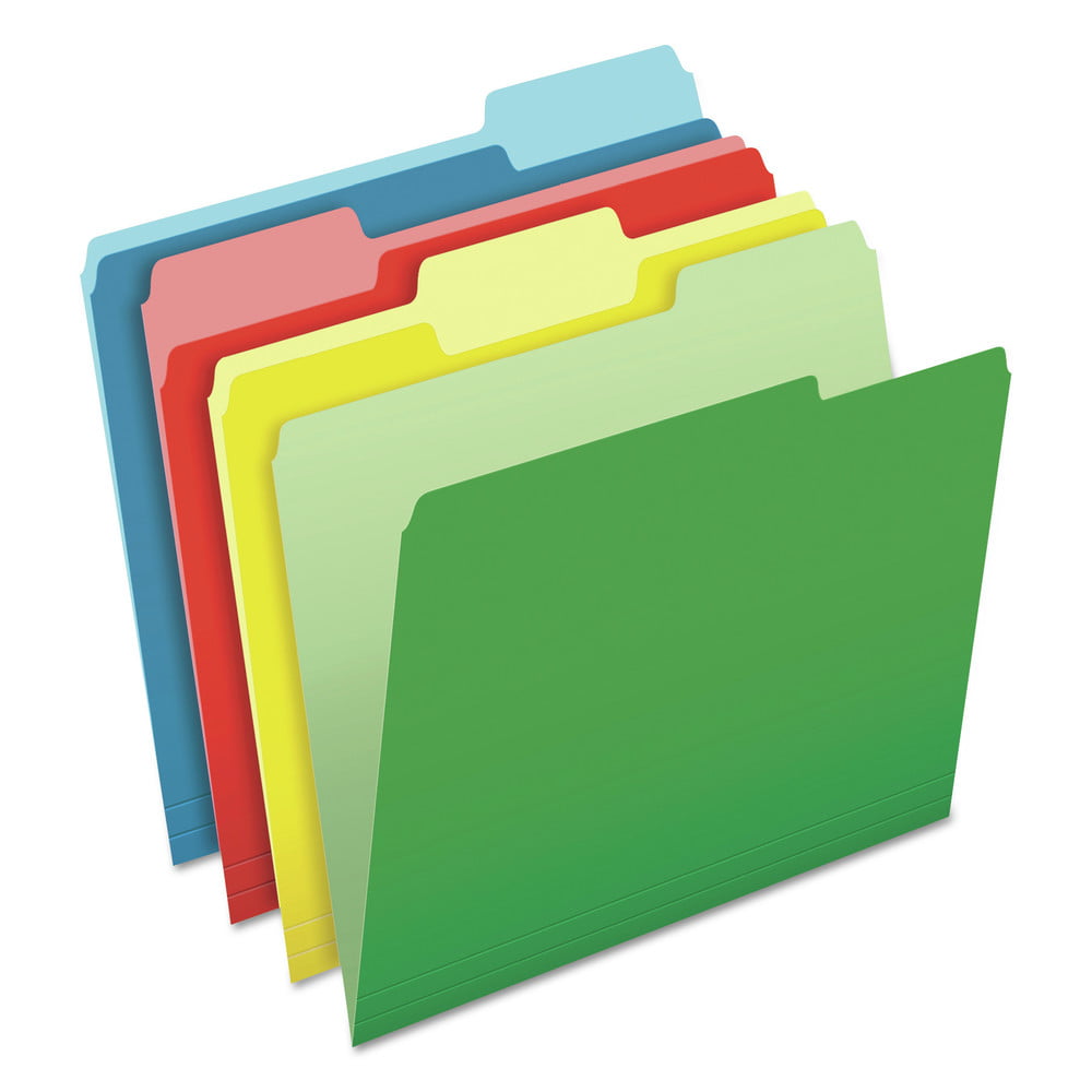 Pendaflex CutLess/WaterShed File Folders 1/3 Cut Top Tab Letter Assorted 100/Box 