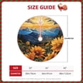 thumbnail image 3 of Daiia Sunset Sky Sunflower Drawing Merry Christmas Tree Skirt , Xmas Large Lace-up Tree Skirt, Santa Snowflakes Rustic Home Decorations New Year Party Farmhouse Decor-36", 3 of 7
