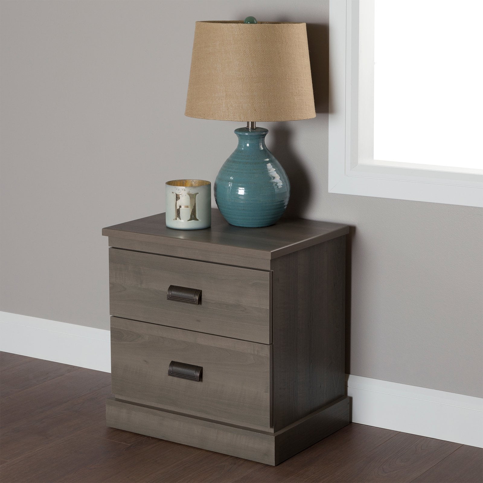 South Shore Gloria 2 Drawer Nightstand Multiple Finishes