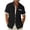Black, variant on ZVNAΖH Men's Waffle Knit Bird Print Shirt, Short Sleeve Collared Button Down Casual Top with Contrast Placket, S-3XL