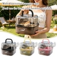 thumbnail image 4 of Apeya Black 10.6x10.6 Inch Hamster Travel Cage, Clear View Small Animal Carrier with Exercise Wheel and 80ml Water Bottle for Mice Gerbils Outdoor Trips, 4 of 9