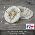 thumbnail image 4 of Thirstystone Rosewood Ranch Skull Round Natural Sandstone Coaster 4-Pack, 4 of 6