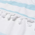 thumbnail image 4 of 100% Cotton Lila Fouta Beach Towel, Lightweight, Soft and Absorbent Terry Cloth Backing, Nautical Cabana Stripes Pattern Travel Bath Towel , 35" x 68", Cyan by Blue Nile Mills, 4 of 4