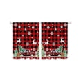 thumbnail image 1 of ERK 1Pcs Rideau de Cuisine à Thème (3) Motif Camion à Carreaux Rouges Parfait pour la Cuisine Peut Aussi Être dans la Salle de Bain Rideaux Courts., 1 of 5