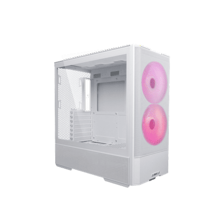LIAN LI LANCOOL 207 Compact ATX RGB Gaming Computer Case, Tower Chassis w/ 2x140mm ARGB,2x120mm PWM Fans Pre-Installed, USB Type-C Port, Tempered Glass Side Panel (White) -- LANCOOL 207RW
