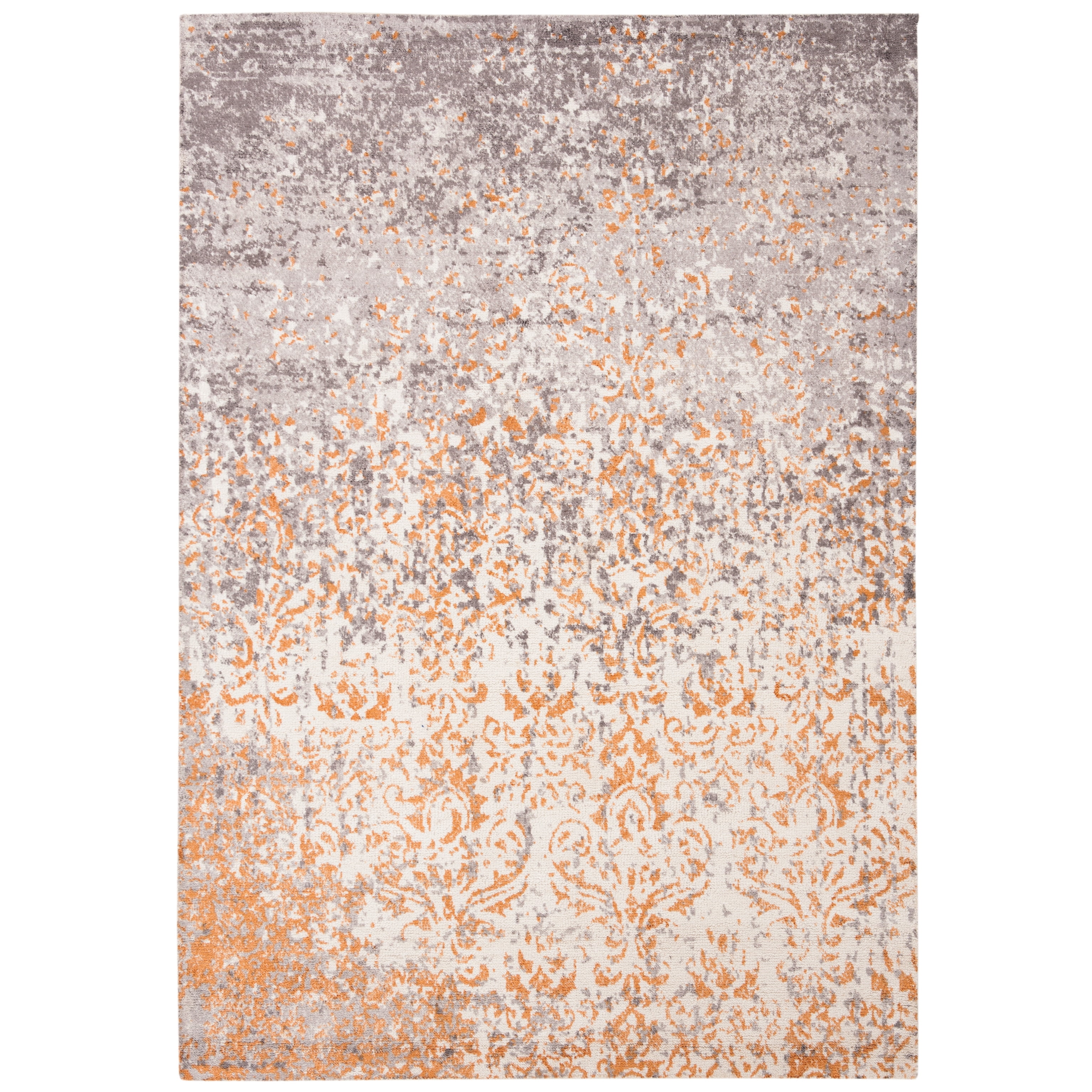 SAFAVIEH Expression Kliment Abstract Overdyed Area Rug, Ivory/Rust, 8' x 10'