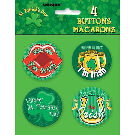 Saint Patrick's Day Buttons, 4 Count