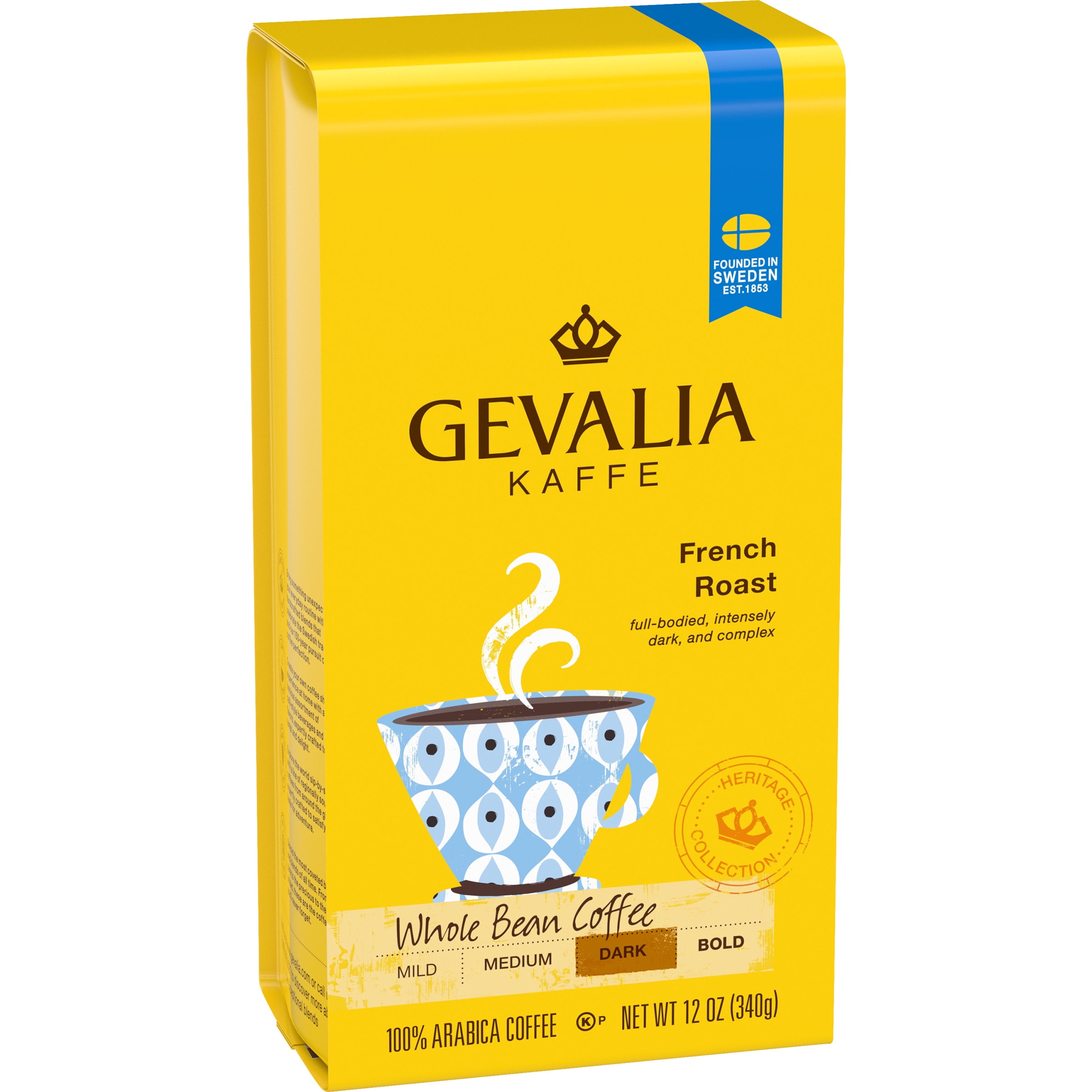 Gevalia French Roast Whole Bean Coffee, Caffeinated, 12 oz Bag BrickSeek