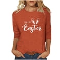 thumbnail image 2 of Raeneomay 3/4 Length Sleeve Womens Tops Women Fashion Easter Printed T-Shirt Blouse Round Neck Casual Tops, 2 of 6