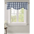 thumbnail image 2 of Tie Up Valance Curtain for Kitchen,Blue Gingham Check Farm Style Rod Pocket Short Curtains Adjustable Tie-Up Shade Valances,White Check Plaid Window Treatment for Bathroom Living Room Bedroom, 2 of 8