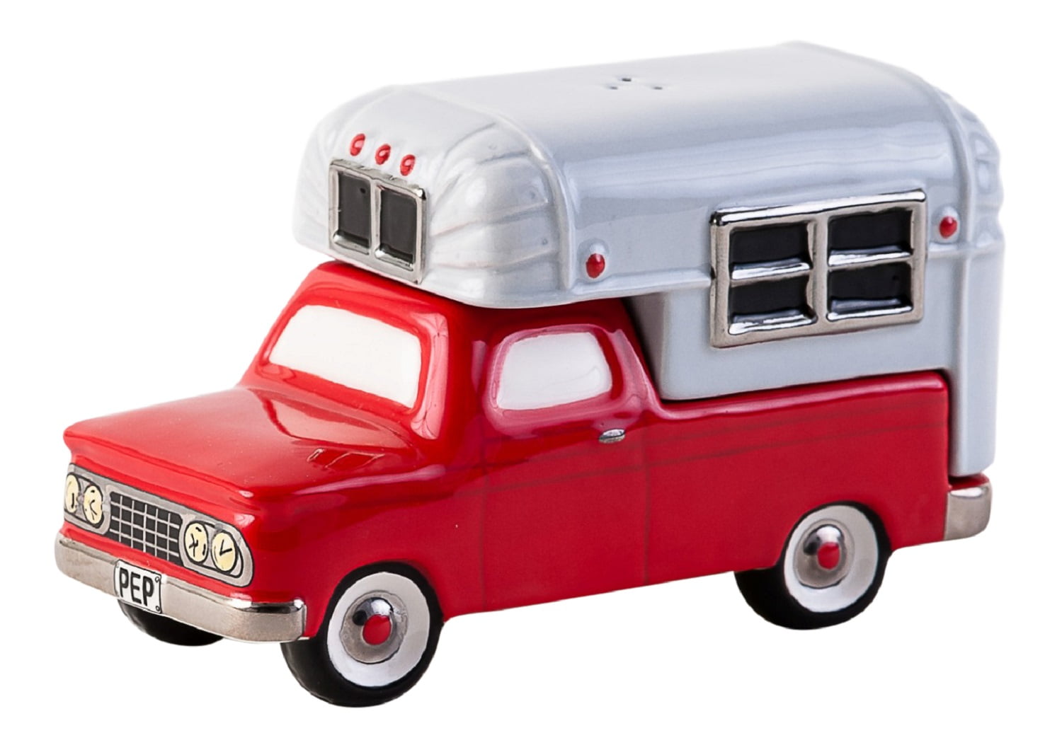 Red Pickup Truck with Camper Shell Salt and Pepper Shaker ...