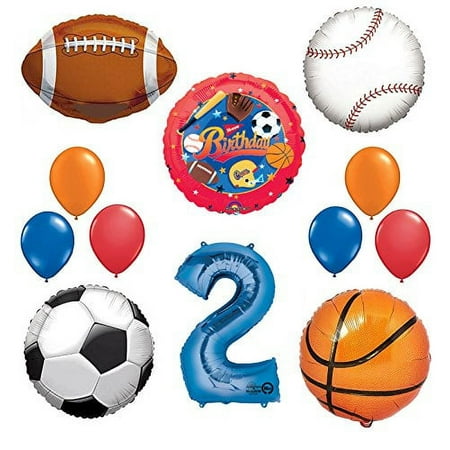 Mayflower Distributing Ultimate Sports Theme 2nd Birthday Balloon Decorating Kit, Blue, 8 Pieces