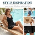 thumbnail image 2 of Olaglory Womens One Piece Swimsuit Tummy Control with Cutout Skirt Bathing Suit for Women Modest Twist Front Swim Dress, Black, 2 of 7