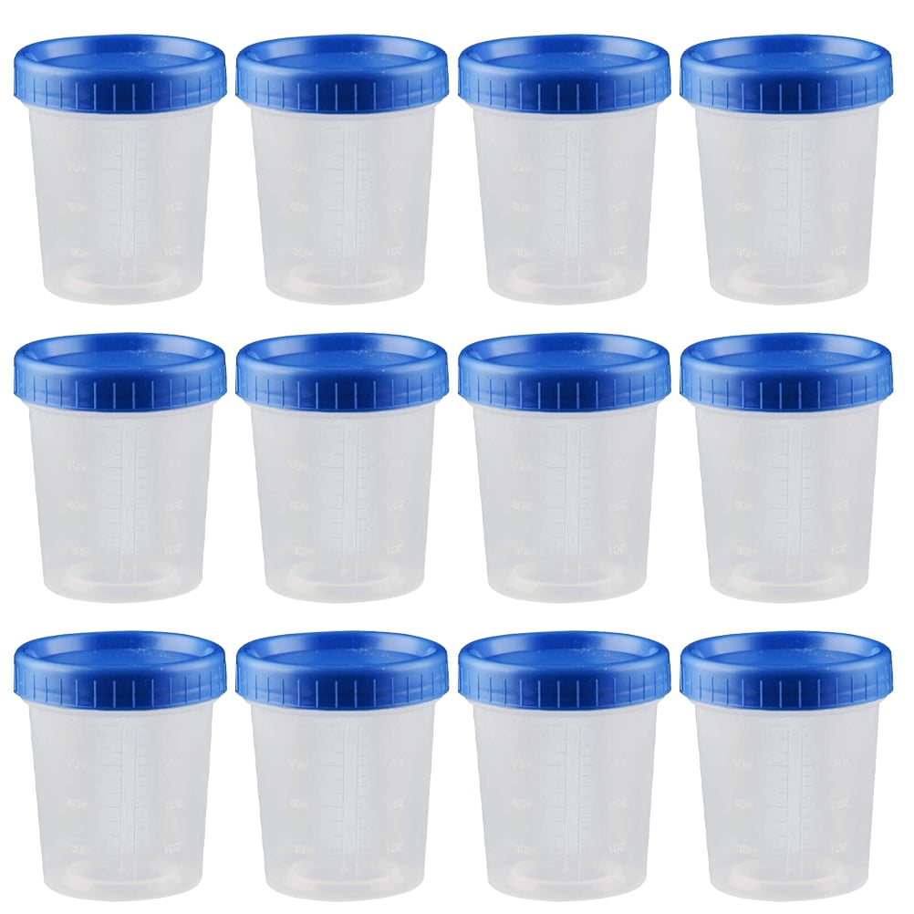 Mduoduo 120ml Plastic Specimen Sample Jar Craft Container Measuring Cup  with Lids