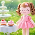 thumbnail image 5 of Gloveleya Baby Girl Gifts Plush Dolls Curly Hair Doll Soft Girls Toy Love Heart Pink Dress 16 Inches, 5 of 11