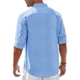 thumbnail image 6 of Youclos Men's Cotton Linen Long Sleeve Button Down Shirt, Casual Regular Fit, 6 of 6