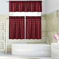 thumbnail image 7 of CAROMIO Buffalo Check Cafe Curtain Valance Thick Yarn Dyed Light Filtering Kitchen Curtian Valance for Bedroom,Red/Black,56"W x 15"L one panel, 7 of 7