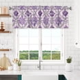 thumbnail image 6 of Drapery Wear Rod Short Curtain 54x18in Filter With Light Feature For Easy Installation Rod Free For Bedroom Kitchen Bathroom\r\n Mediumpurple Moroccan Trellis Hand-Drawn Sketch_2, 6 of 7