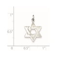 thumbnail image 2 of Pendentif / Breloque Étoile de David en Argent Sterling 925 Plaquée Rhodium (14x18 mm), 2 of 2