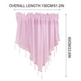 thumbnail image 3 of HCBY Lace Valance Swag Curtain 51 Inch Scalloped Sheer Curtain Panels with Crystal Beads - Rod Pocket Farmhouse Window Treatment for Kitchen Bedroom 1pc Boho Chic Drape Decor Pink, 3 of 7