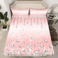 thumbnail image 2 of Homewish Gradient Geometric Striped Twin Sheet Sets,Silver Diamond Twin Fitted Sheet,Dreamy Romantic Flat Sheet For Girl Kids,Breathable Home Decor,3pcs, 2 of 7