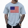 thumbnail image 5 of TOWED22 4th of July Shirts for Men American Flag Patriotic T-Shirt Independence Day Graphic Tee Tops Light Blue,XXL, 5 of 5