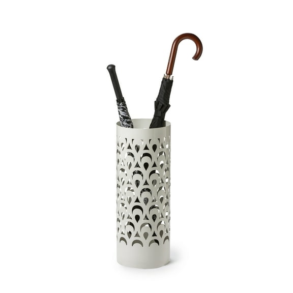 Mango Steam Modern Corner Umbrella Holder, Peacock Metal White