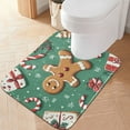 thumbnail image 2 of Yayeee Bath Rug for Bathroom Floor Non Slip Rectangle Fluffy Soft Absorbent Mat, 16"x24", Christmas Gingerbread, 2 of 7