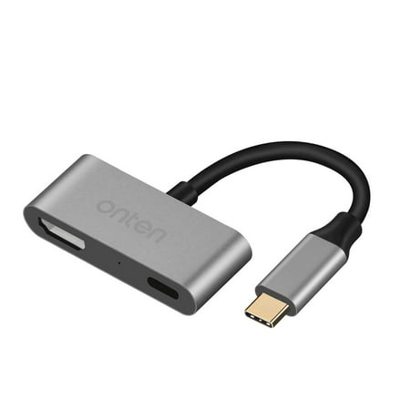 USB-C to HDMI Adapter, Onten Digital AV Adapter with Type C PD Charging Port, Supports 4K for MacBook Pro 2017/2016, MacBook 2016/2015, Galaxy Note 8/S9/S8/S8 Plus (Thunderbolt 3 Compatible),