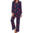 thumbnail image 1 of Ensembles de Pyjama pour Femmes Imprimé Homards Pyjamas Mode Rose et Bleu Vêtements de Nuit Printemps Manches Longues 2 Pcs Décontracté, 1 of 5